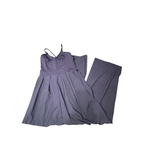 Halara Breezeful Jumpsuit‎ Petite XS Navy V Neck Wide Leg Athleisure - Picture 3 of 5